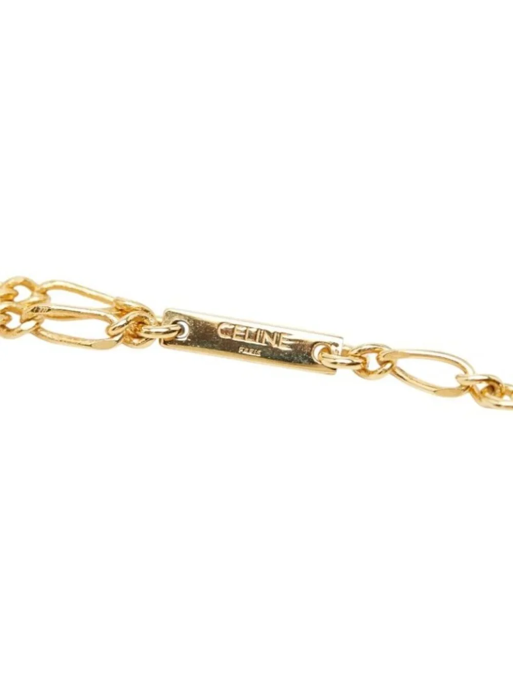 Celine Triomphe Padlock Necklace Gold Plated